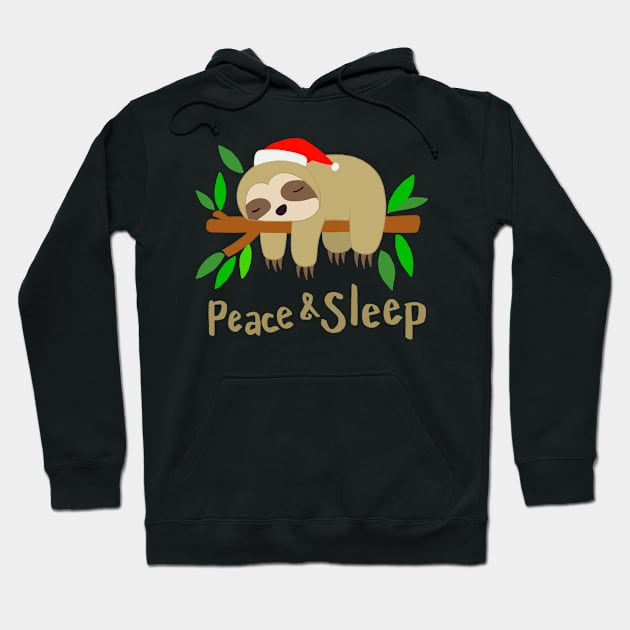 Peace & Sleep! Sloth! Hoodie by IdinDesignShop